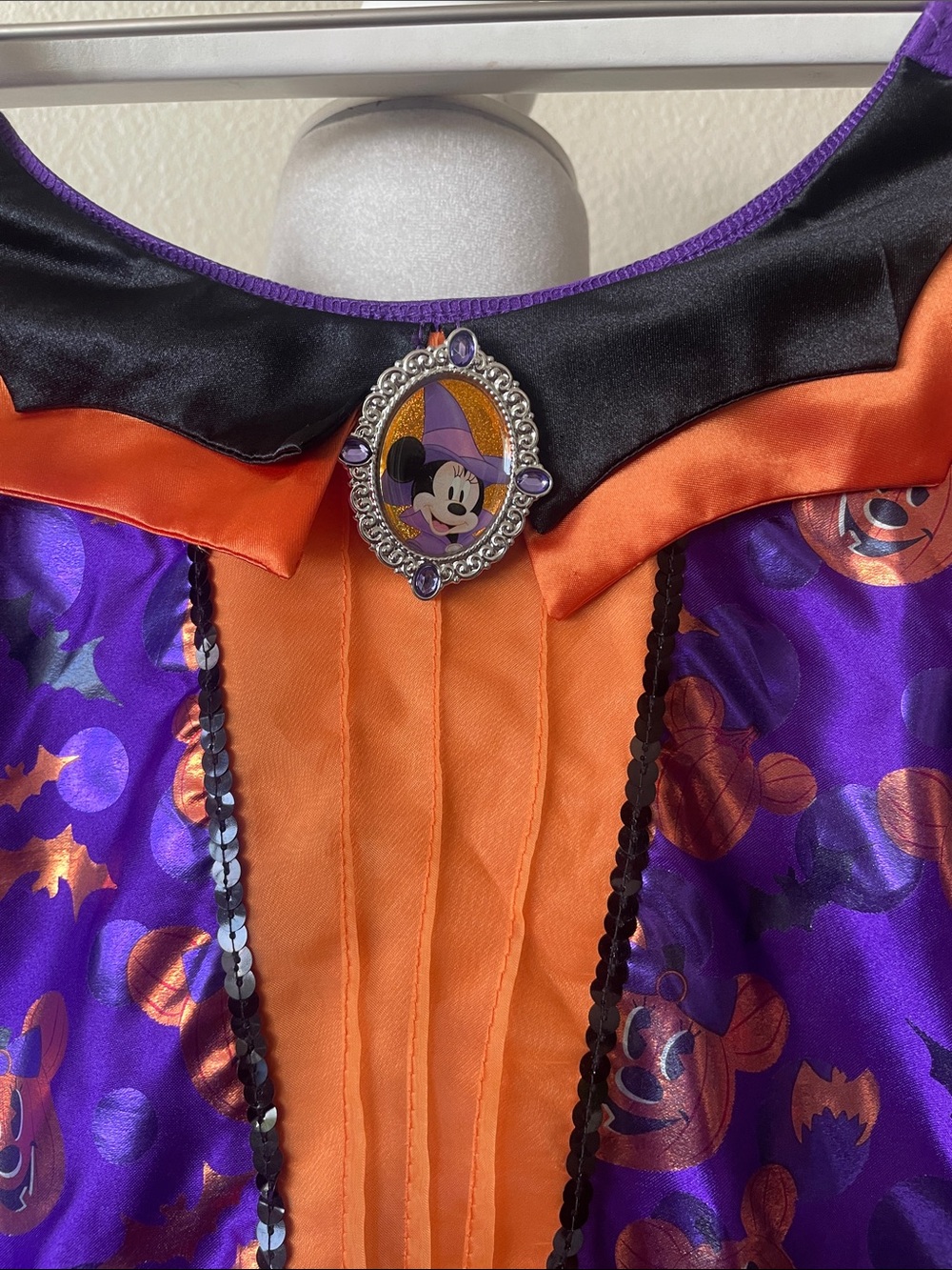 Disney Minnie Mouse Halloween Costume Dress Girls Size 7/8 Purple Orange Pumpkin - Picture 5 of 9